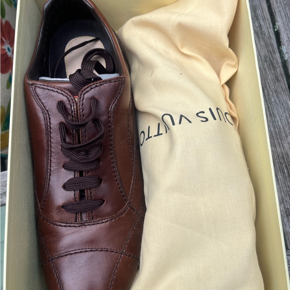Louis Vuitton Dark Brown Leather Shoes from Paris size 44 - Vintage - Picture 5 of 6